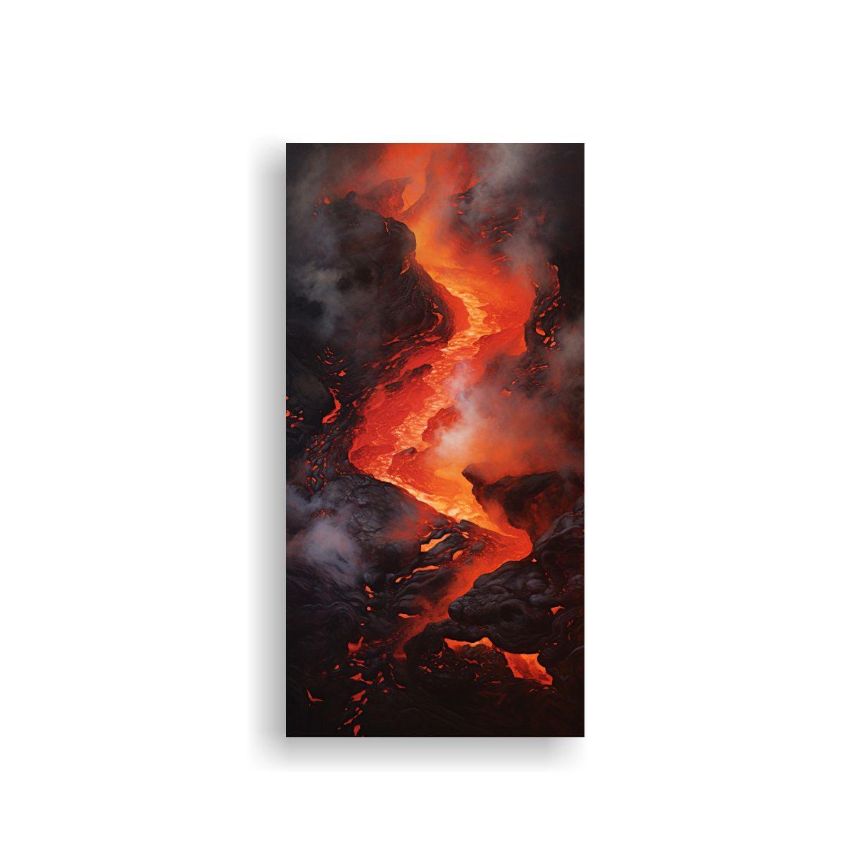 Pintura Abstracta Estilo Lava Fundida Encontrando 60x120cm-0