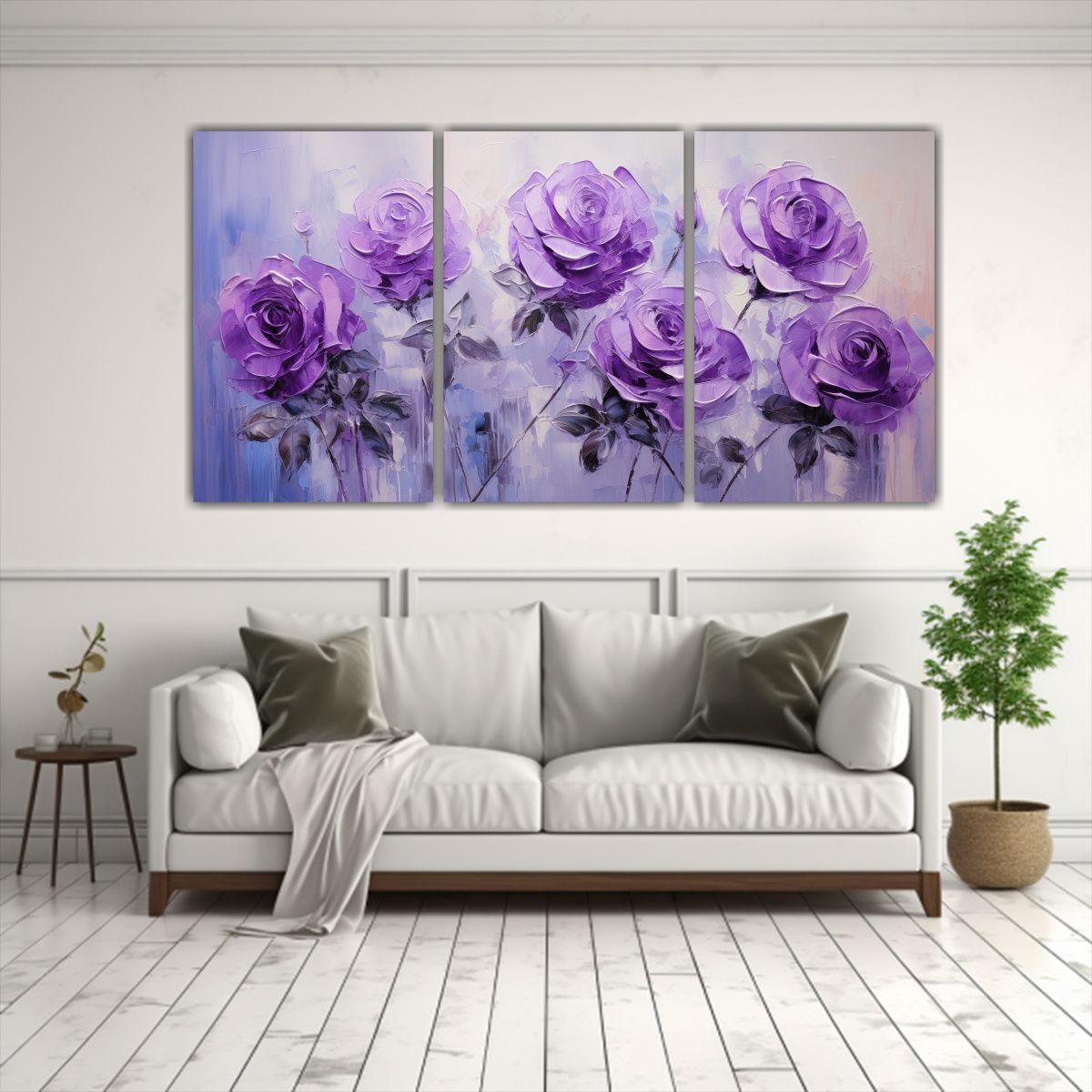 Cuadros Conceptuales De Luminosidad Con Rosas 240x120 Cm-2