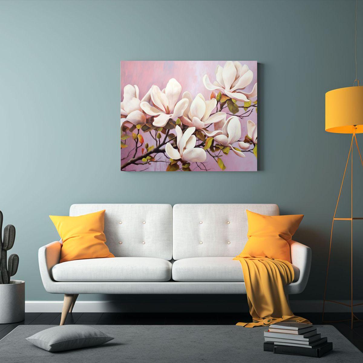 Cuadro Abstracto Equilibrio Magnolias Flores 30x20cm-2