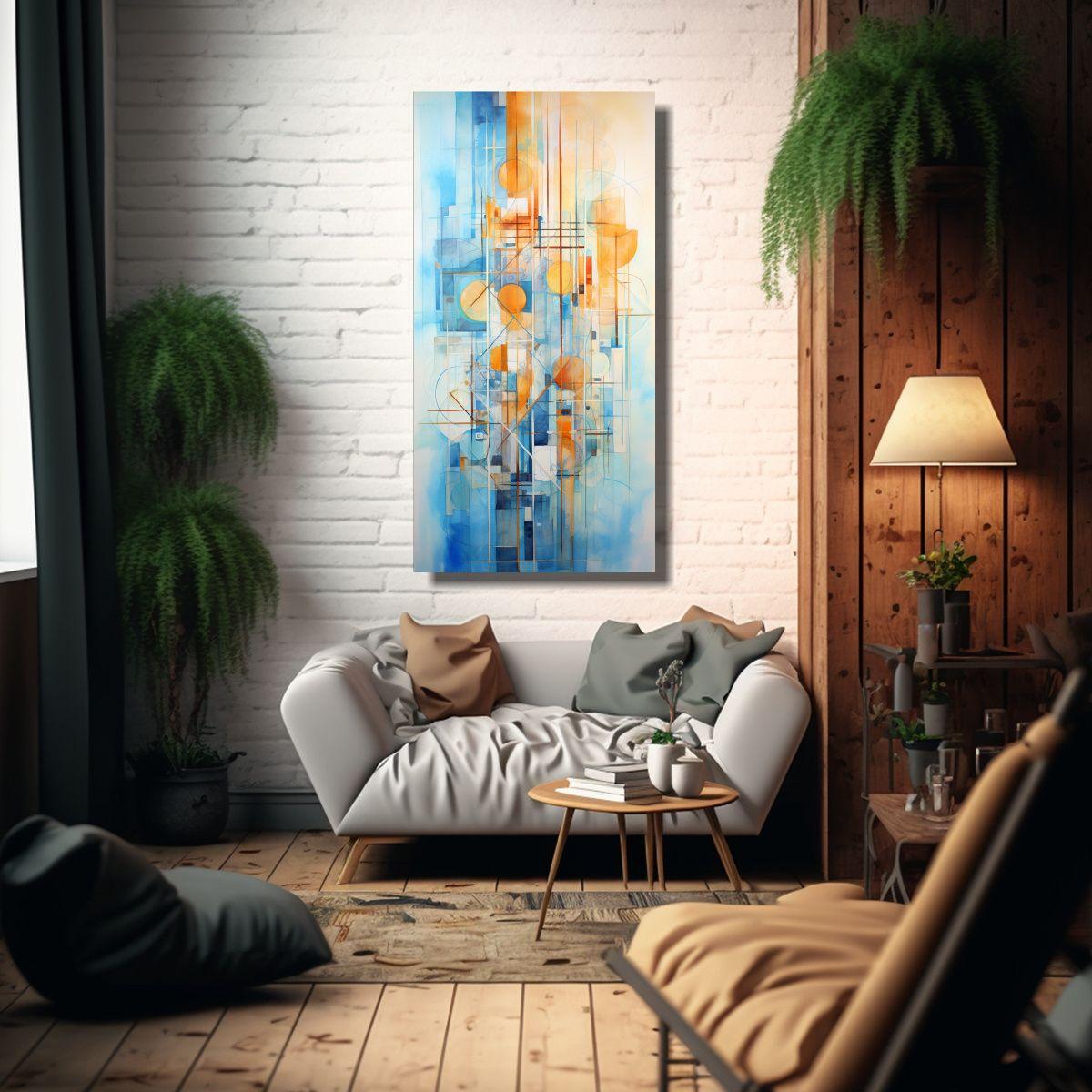 Pintura Mural Exclusiva De Una Escena De La Ciudad 30x60cm-2