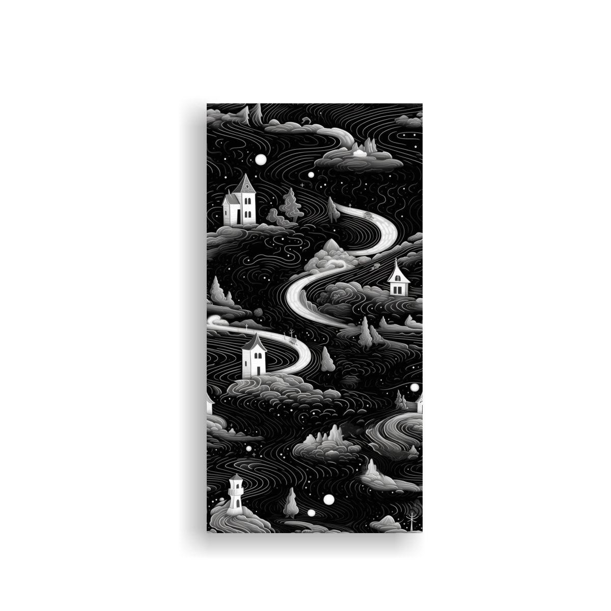 Paisaje Cuadro Juvenil En Lienzo De Tela 50x100cm-0
