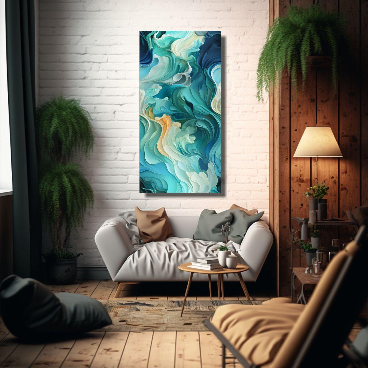 Cuadro Arte Dibujo Vibrante Colores Flowing 80x160cm-2