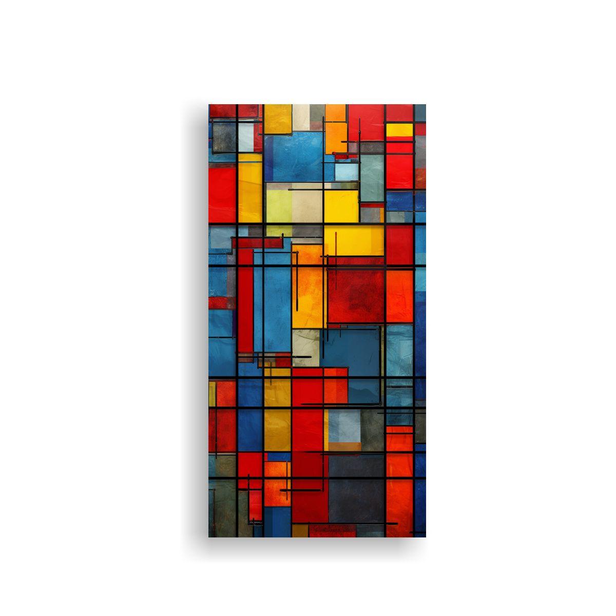 Cuadro Abstracto Elegancia Colores Vibrantes 20x40cm-0