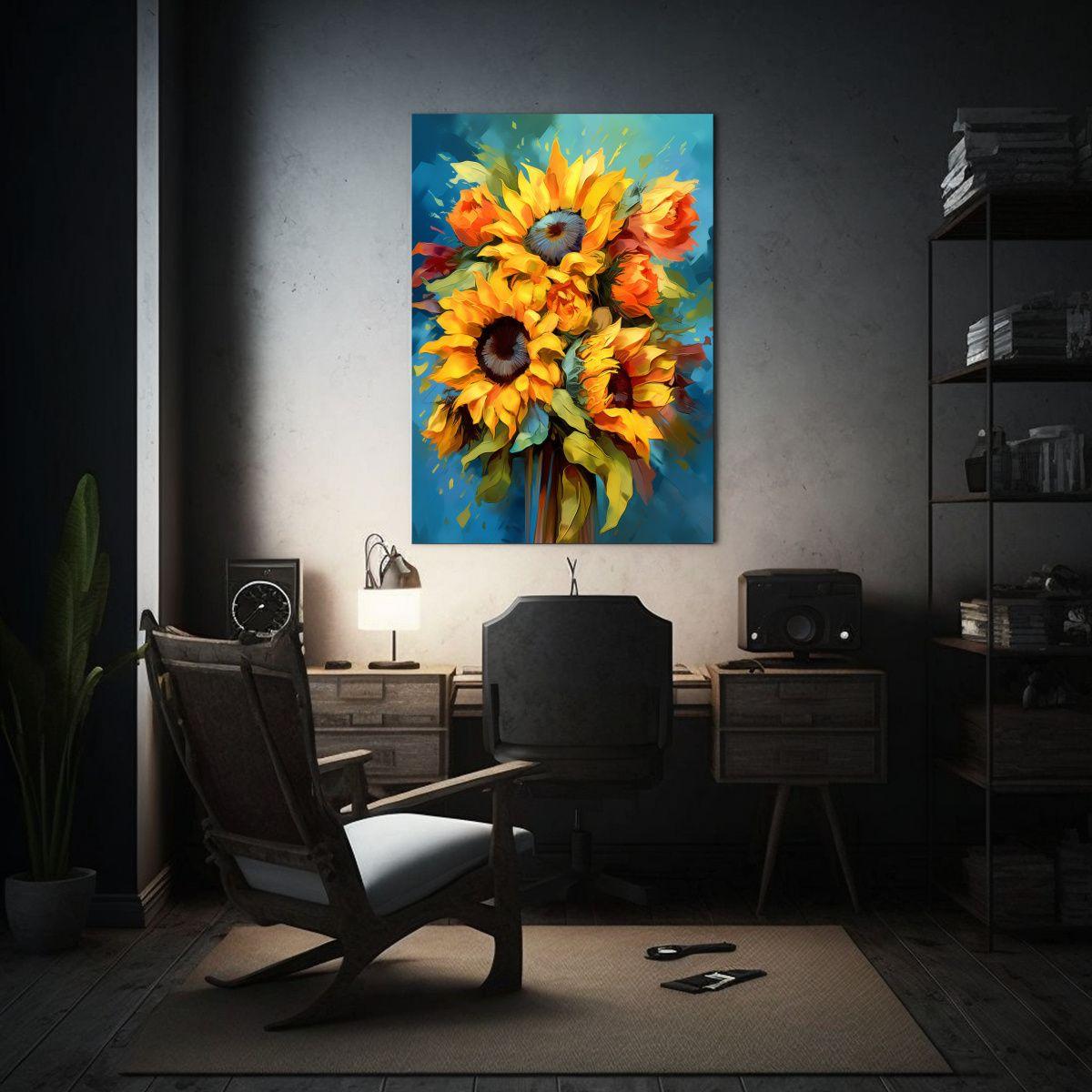 Pintura Lienzo Tema Flores Solares Bouquet 20x30cm-2