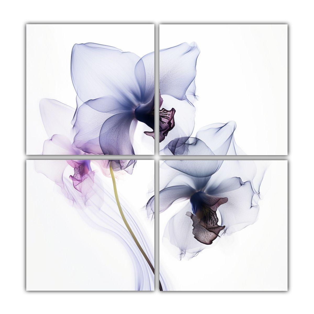 Pintura Decorativa En Estilo De Orquídea Morada 160x160 Cm-0