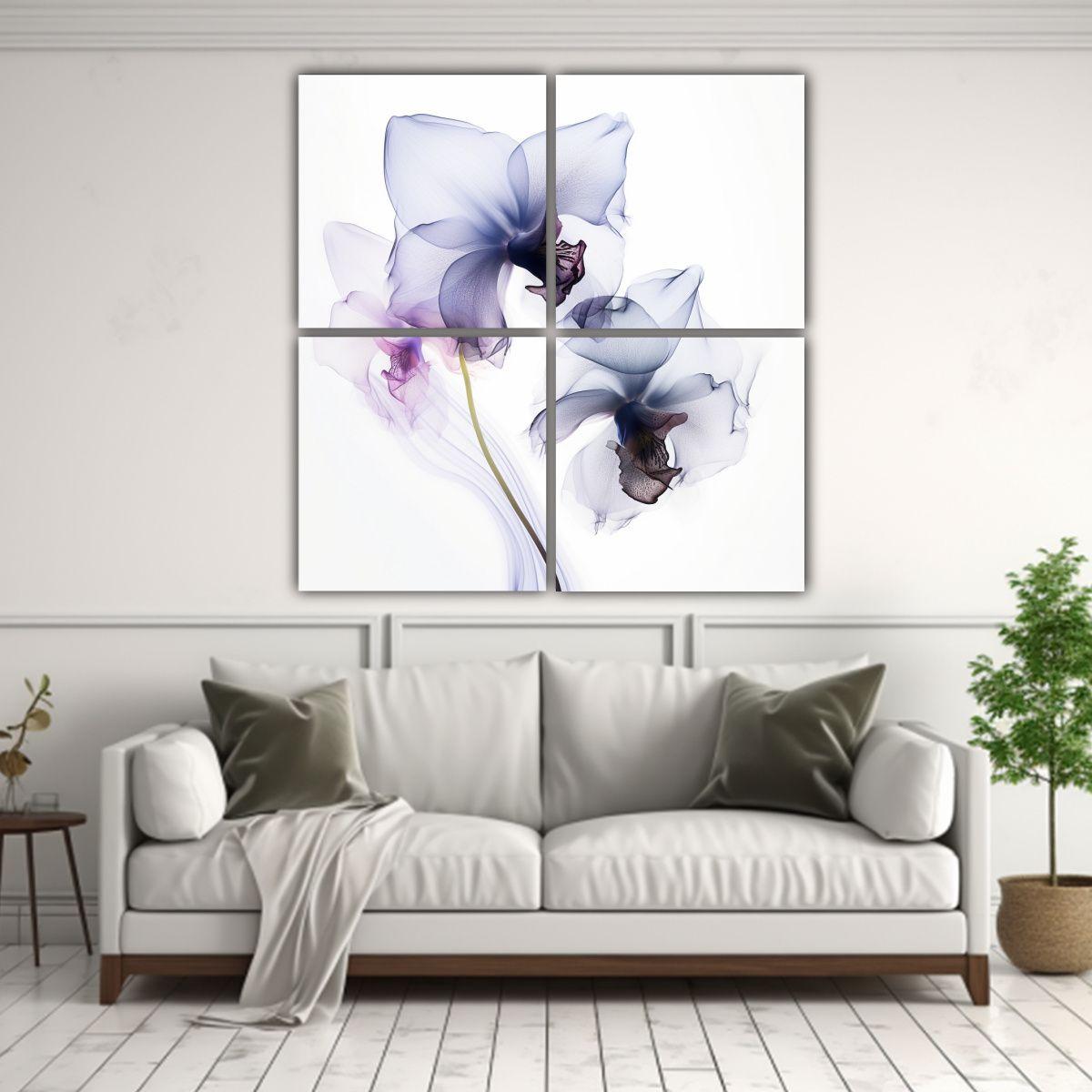 Pintura Decorativa En Estilo De Orquídea Morada 160x160 Cm-2