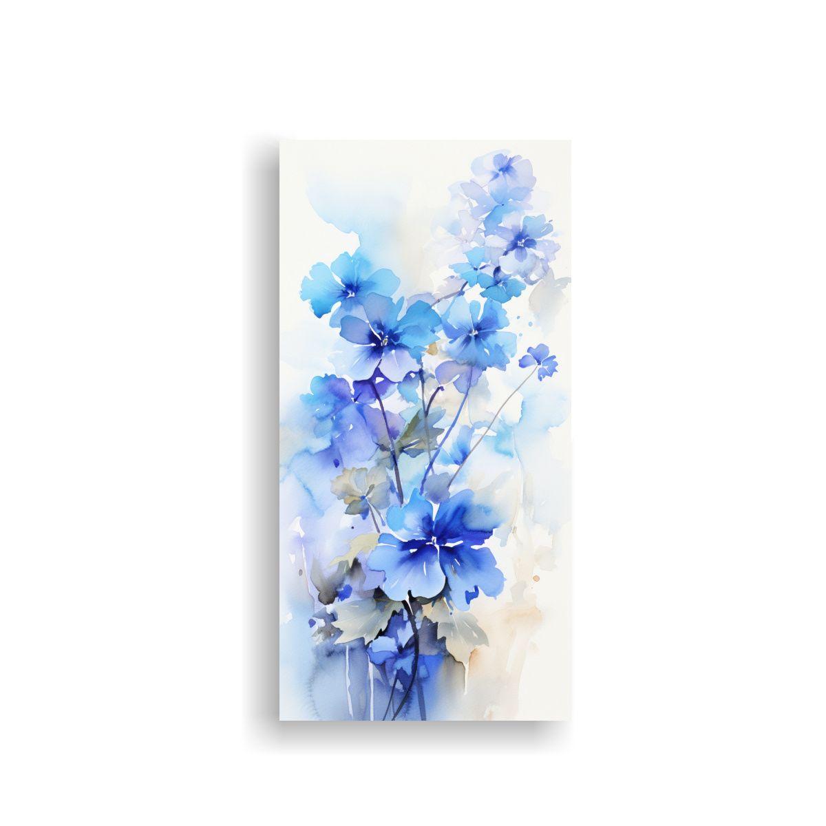 Pintura Abstracta De Geranium Flowers En Blanco Y 60x120cm-0