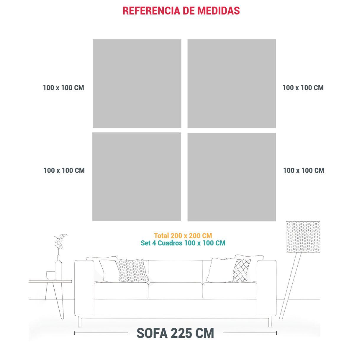 Lienzos De Tela Acuarela Simetría Hazy Con Suave 200x200 Cm-1