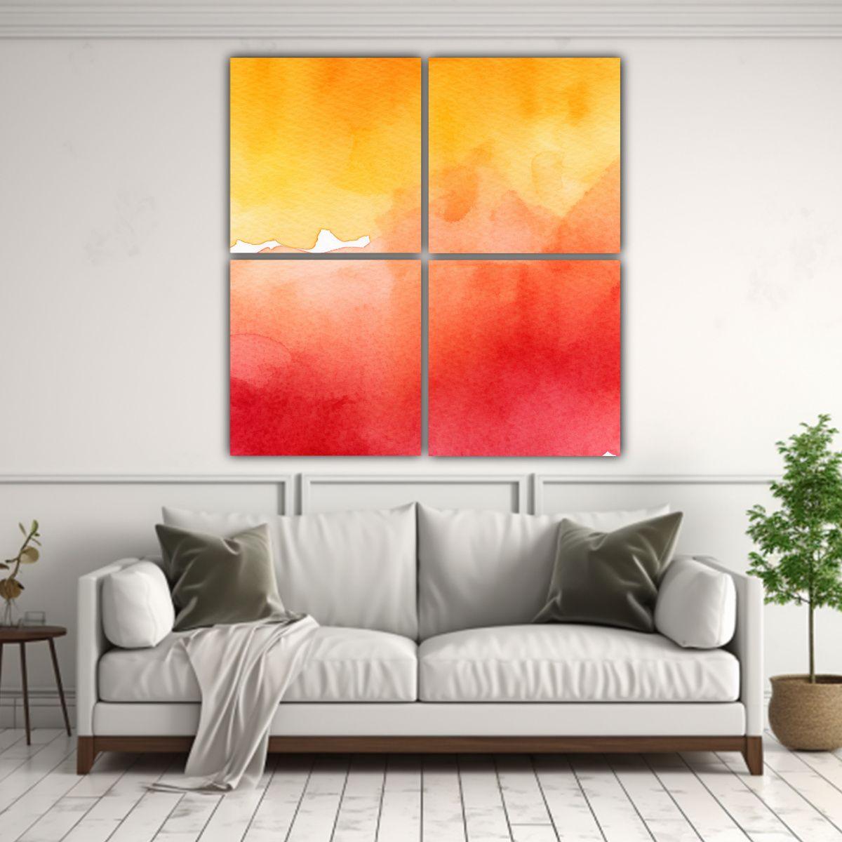 Cuadros De Patrón Intenso En Acuarela, 100x100 Cm-2