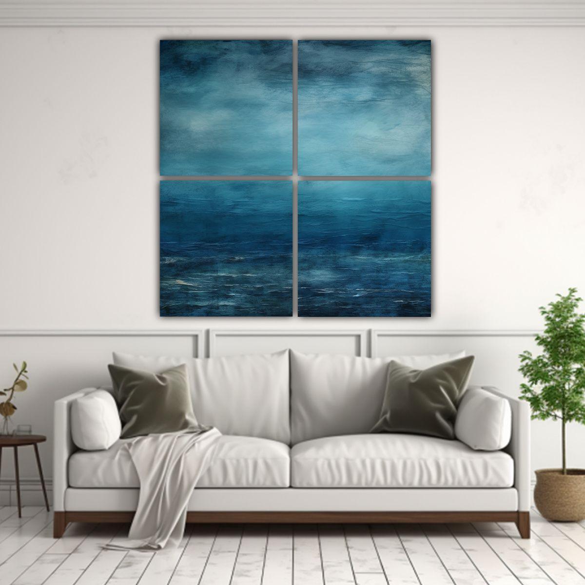 Pinturas Decorativas Acuarela Fantasia En Tonos 140x140 Cm-2