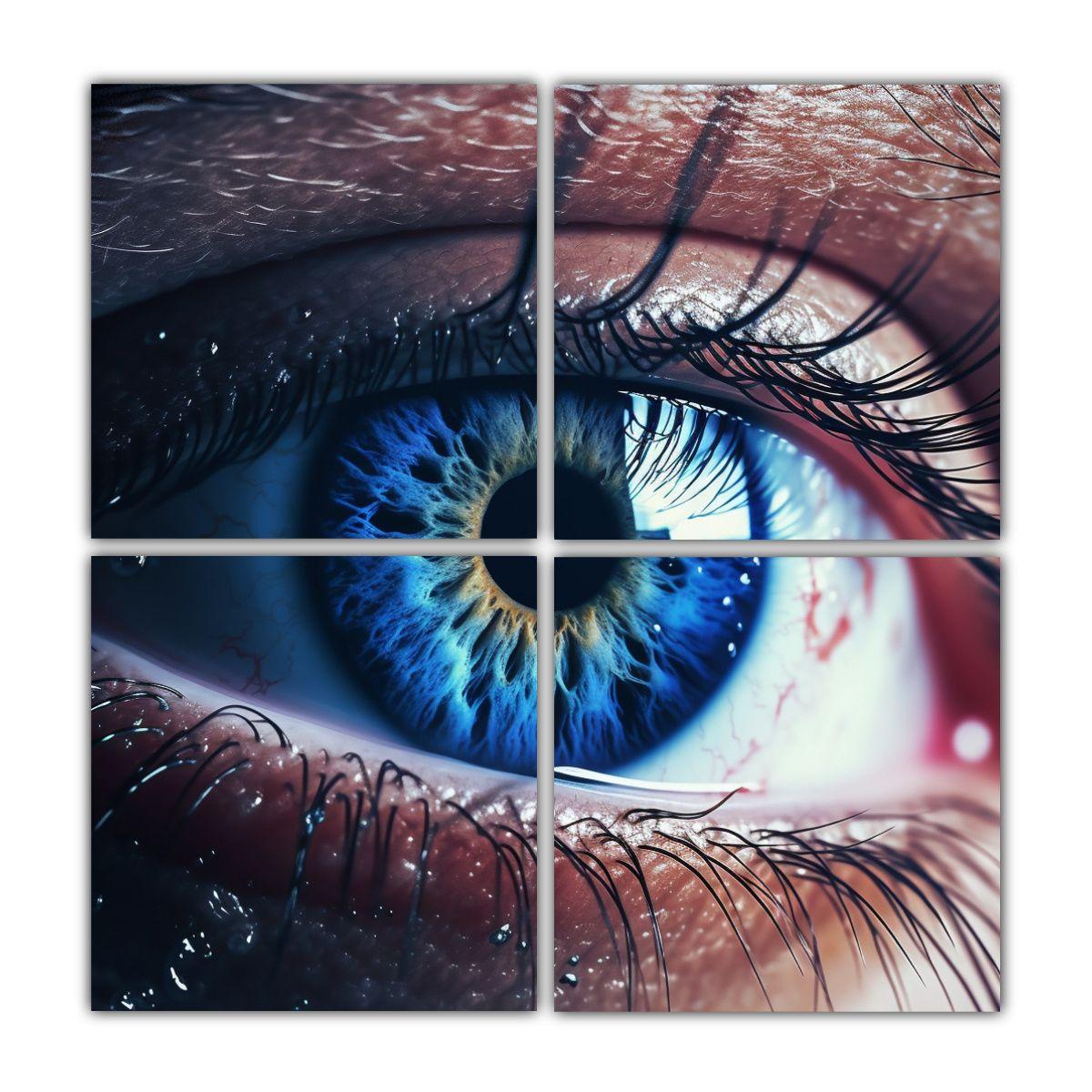 Cuadriptico Fotografía Realista Primer Plano Del 100x100 Cm-0