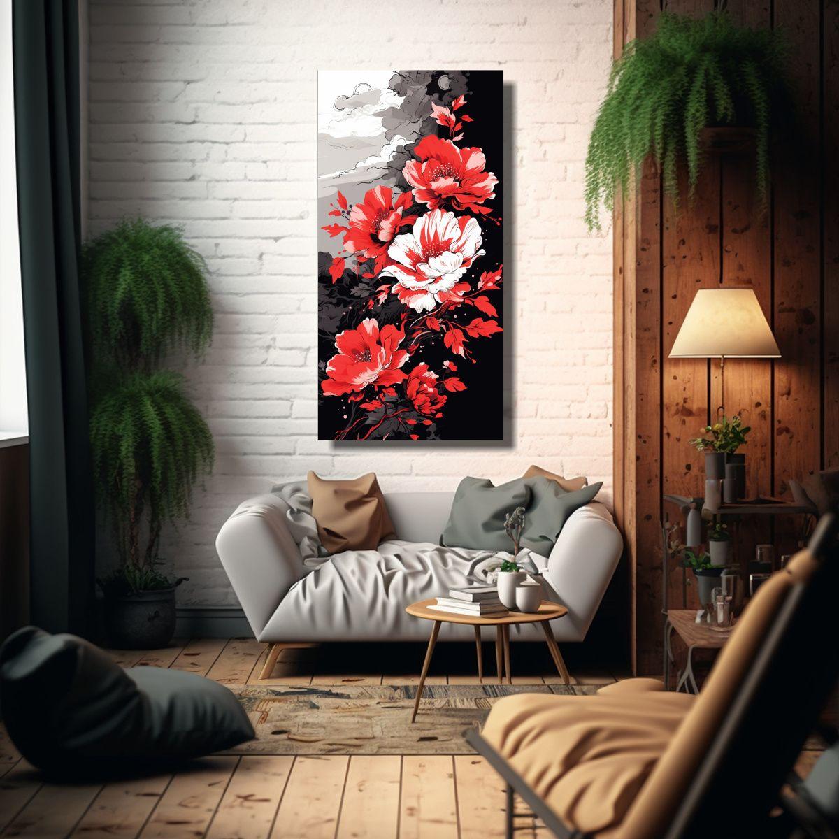 Lienzo Modernos Estilo Neonoir Ambiente, Pincel 20x40cm-2