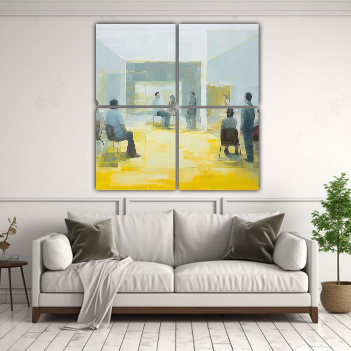 Cuatro Arte Pared Calidos Inspiración: Pintura 180x180 Cm-2