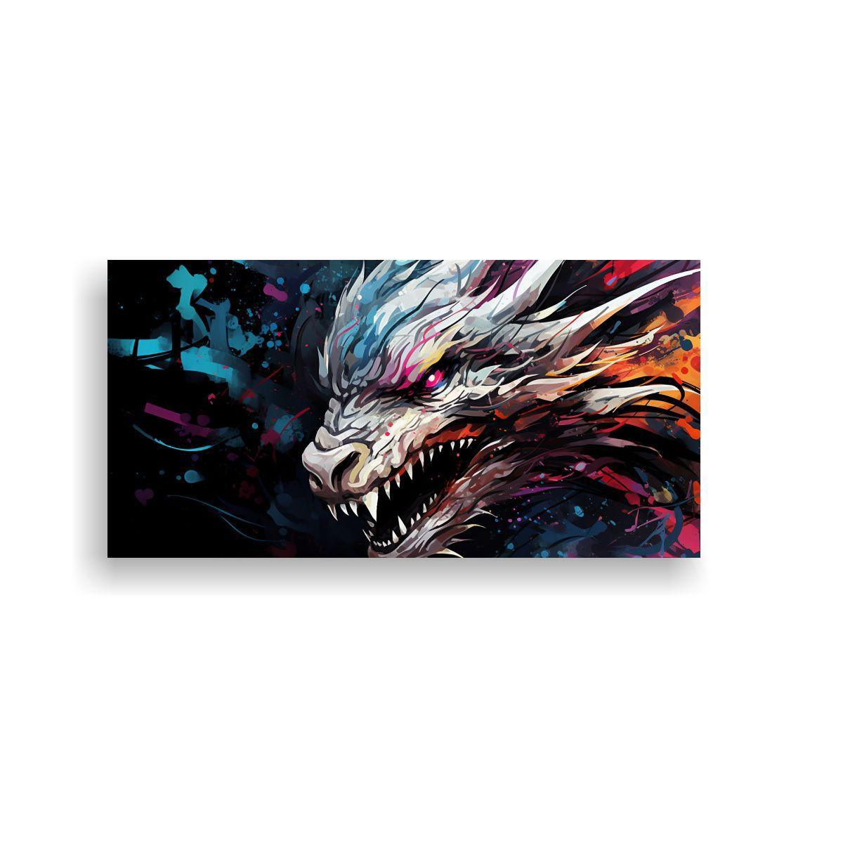 Lienzo Impreso Figuras De Dragón En Colores 120x60cm-0