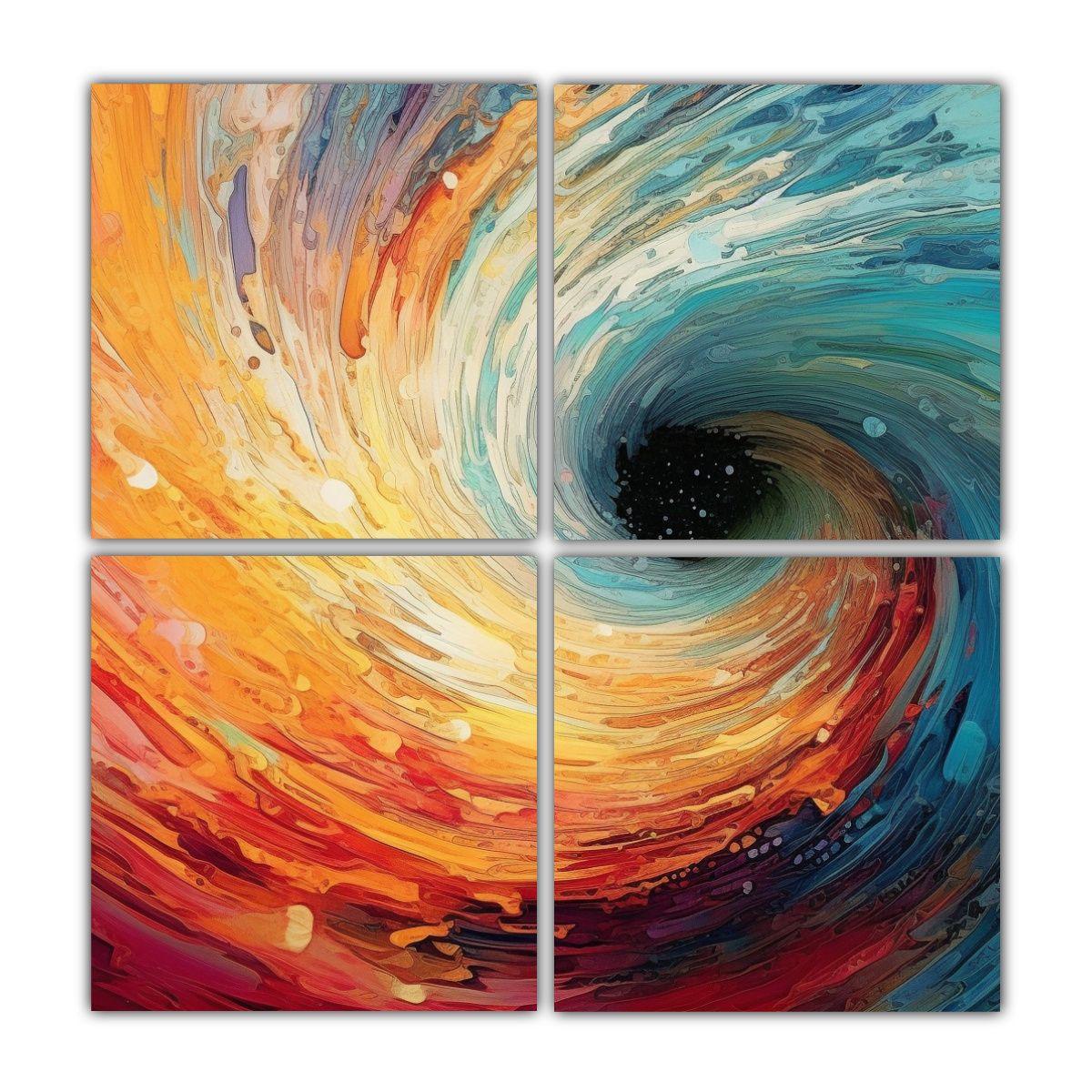 Cuatro Exuberantes Mariposas En Patrón Intenso 140x140 Cm-0
