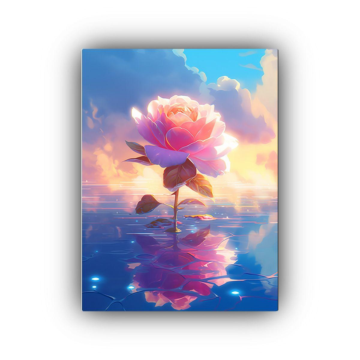 Cuadro Bule Cielo Fondo Nube Rosa Floreciendo 40x50cm-0
