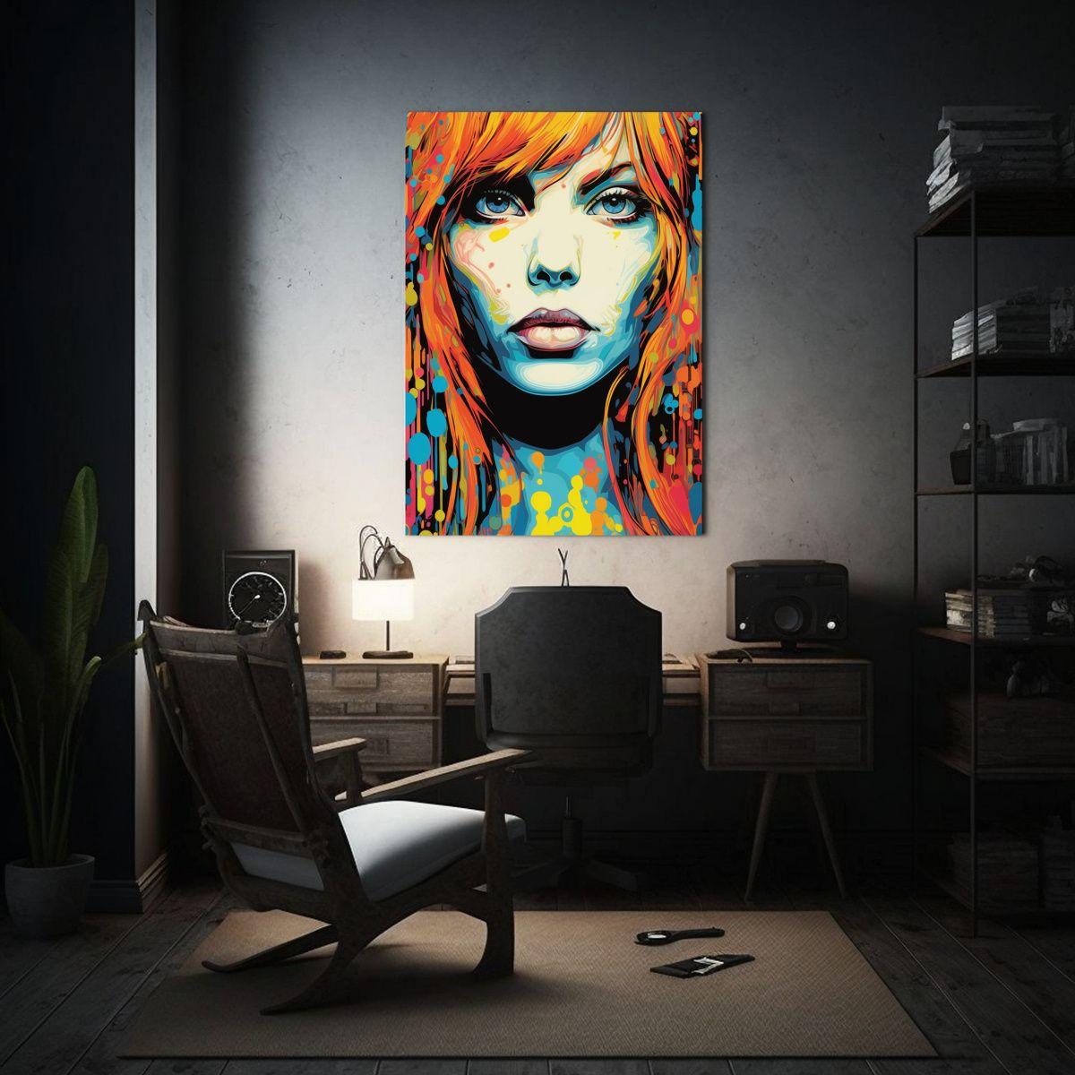 Obra De Arte En Bastidor Con Bonito Retrato 50x75 Cm-2