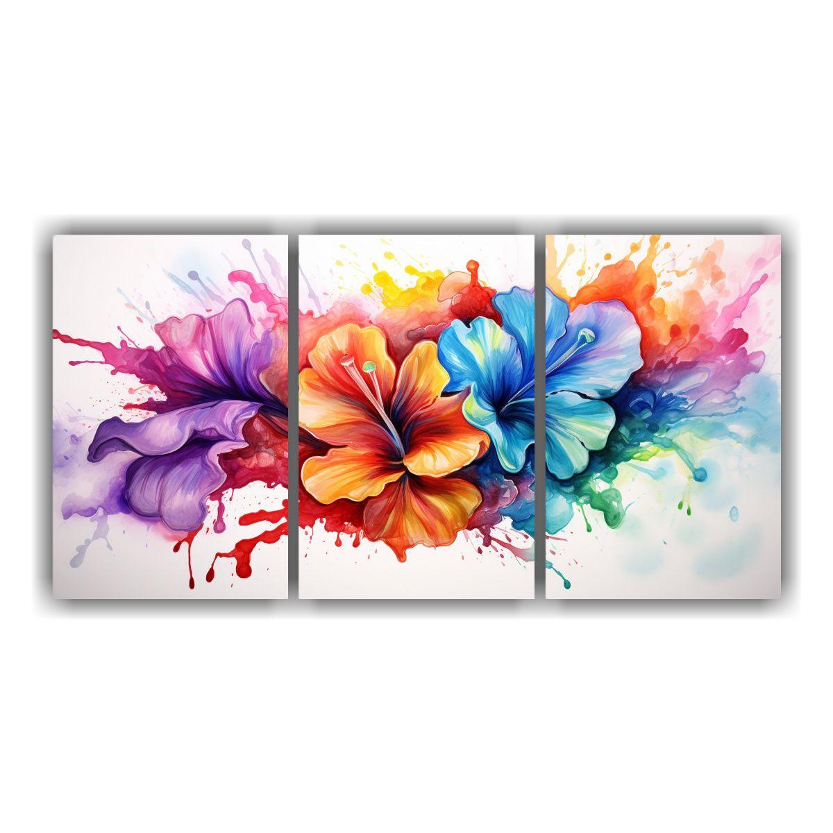 Set 3 Telas En Bastidor Colores Contraste 180x90 Cm-0