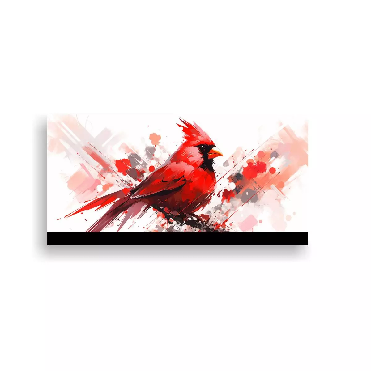 Cuadro Lienzo Figura Cardenal Blanco Y Rojo Arte P 60x30cm-0