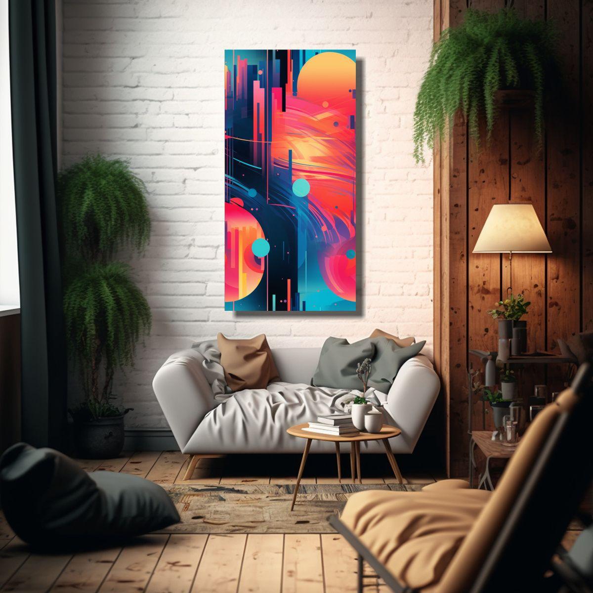 Cuadro Abstracto Con Impacto Visual De John Harris 80x160cm-2