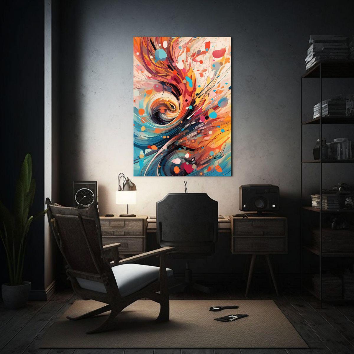 Cuadro Abstracto Colorido Arte Decoración 80x120cm-2
