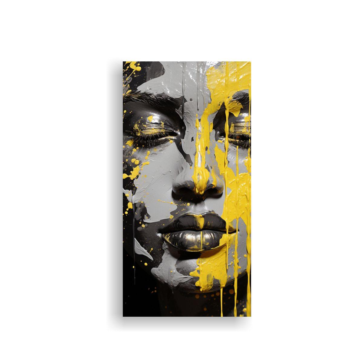 Cuadro Tonos Armonía Cromática Facial Plateado 70x140cm-0