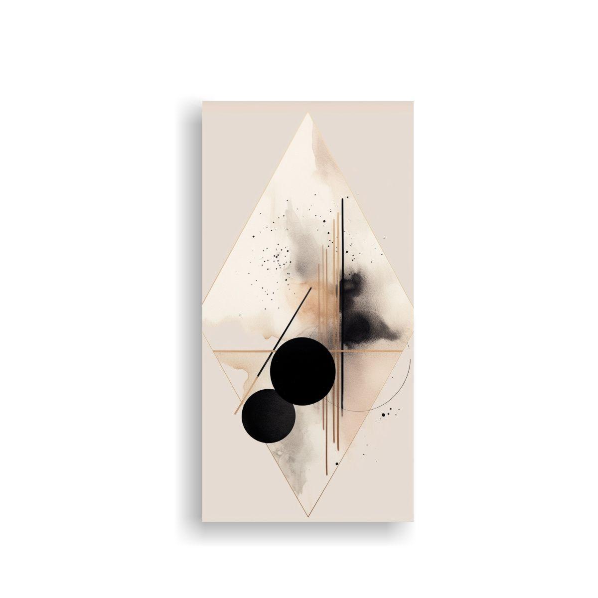 Cuadro Abstracto Blanco Y Negro Estilo Galería 70x140cm-0