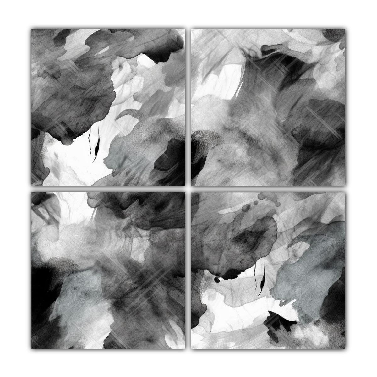 Cuadros De Naturaleza En Tinta Negra Y Blanca Con 40x40 Cm-0