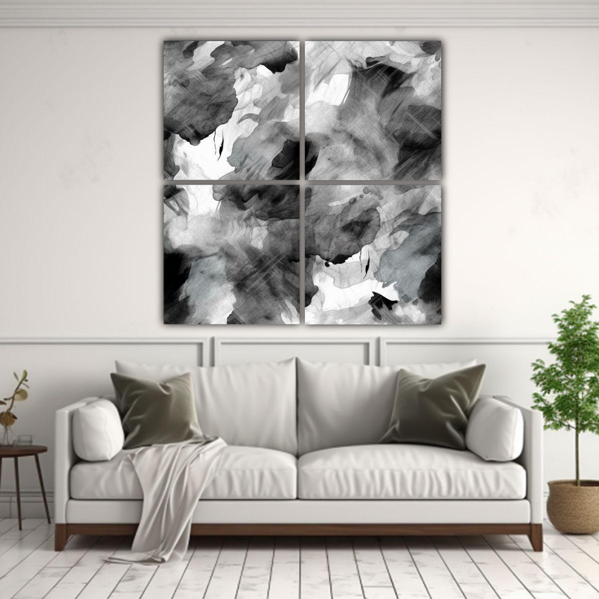 Cuadros De Naturaleza En Tinta Negra Y Blanca Con 40x40 Cm-2