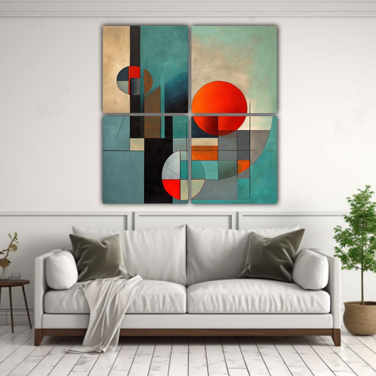 Cuadro Abstracto Geométrico Textura Calma 60x60 Cm-2