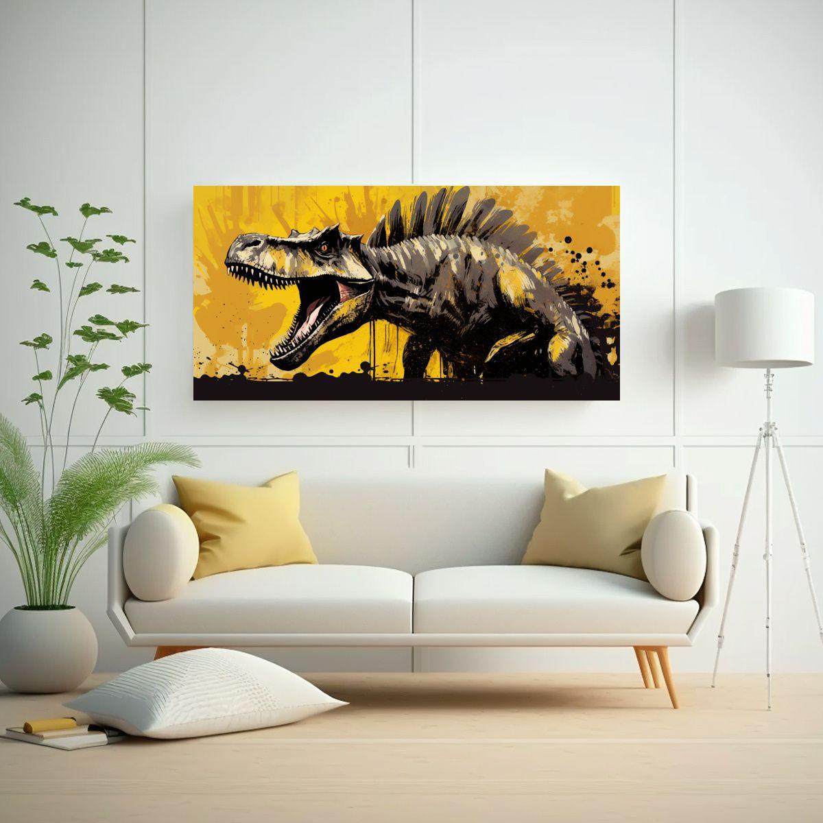 Cuadro Decorativo De Spinosaurus En Colores 40x20cm-2