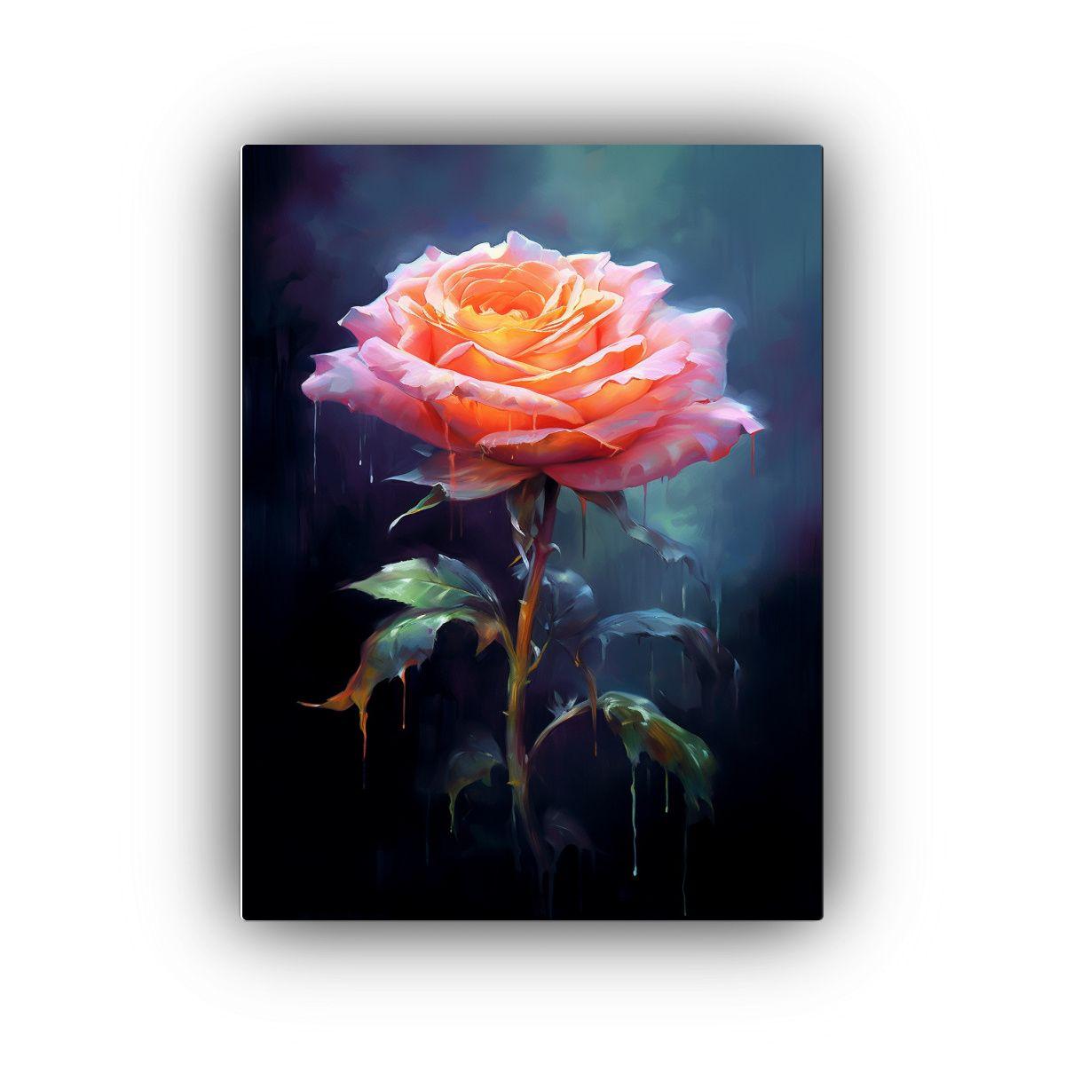 Cuadro De Pared Decorativo Con Tonos Rosa De 30x45cm-0