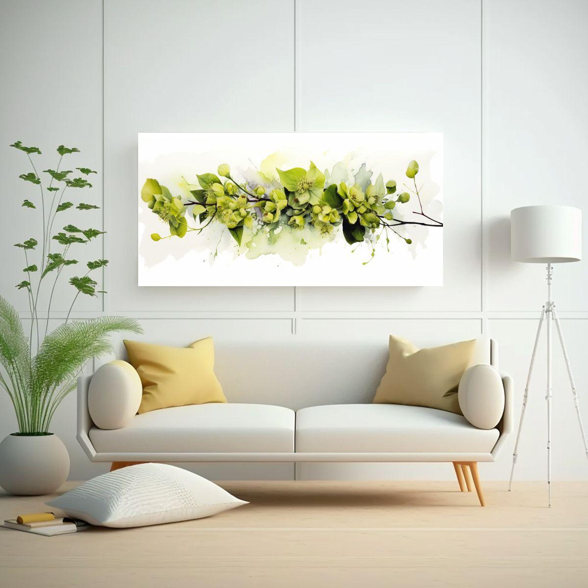 Cuadro Abstracto Composición De Flores De Tilo 160x80cm-2