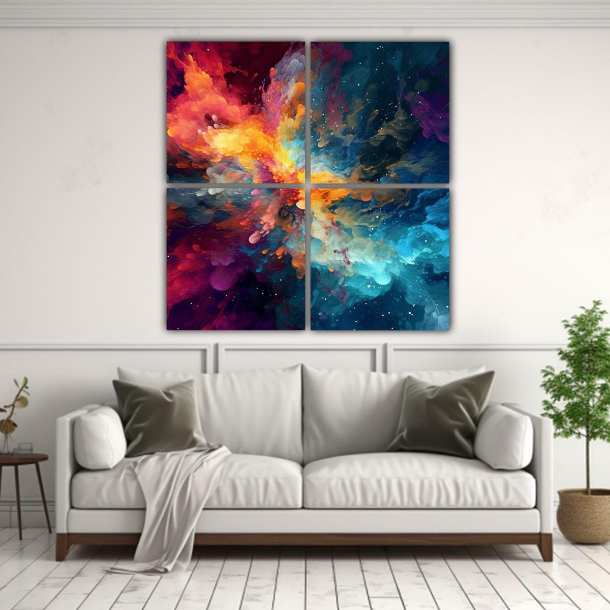 Cuadros Vintage De Luminosidad Multicolor 60x60 Cm-2