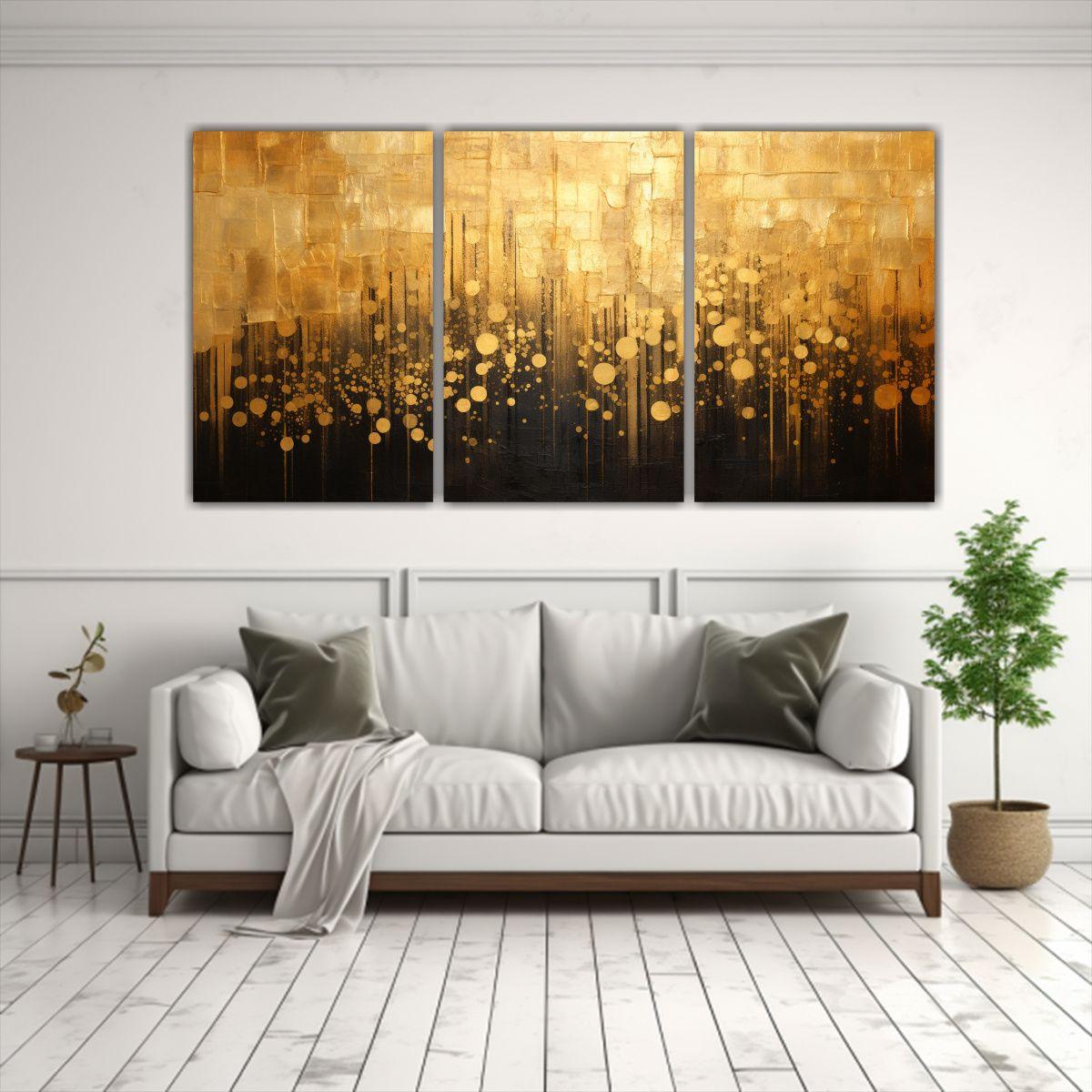 Set 3 Lienzos Abstractos En Tono Relieve 120x60 Cm-2