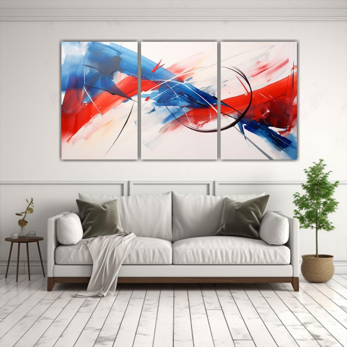 Conjunto De 3 Telas En Bastidor Abstracto Textura 120x60 Cm-2