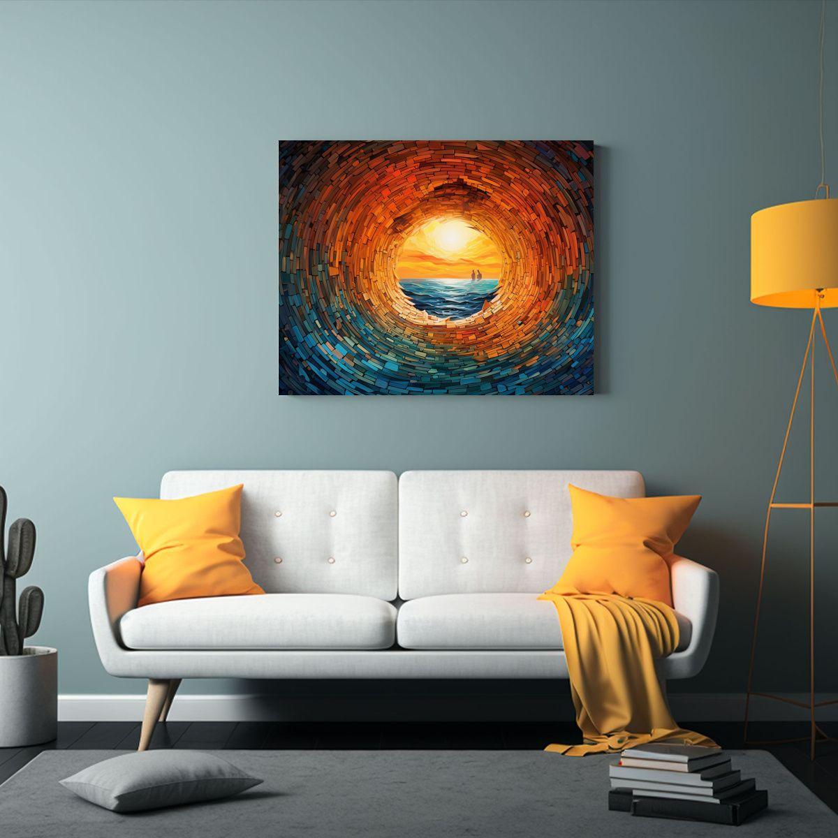 Pintura De Un Ojo Con Una Ventana Grande En Decoración De C 65x50cm-2
