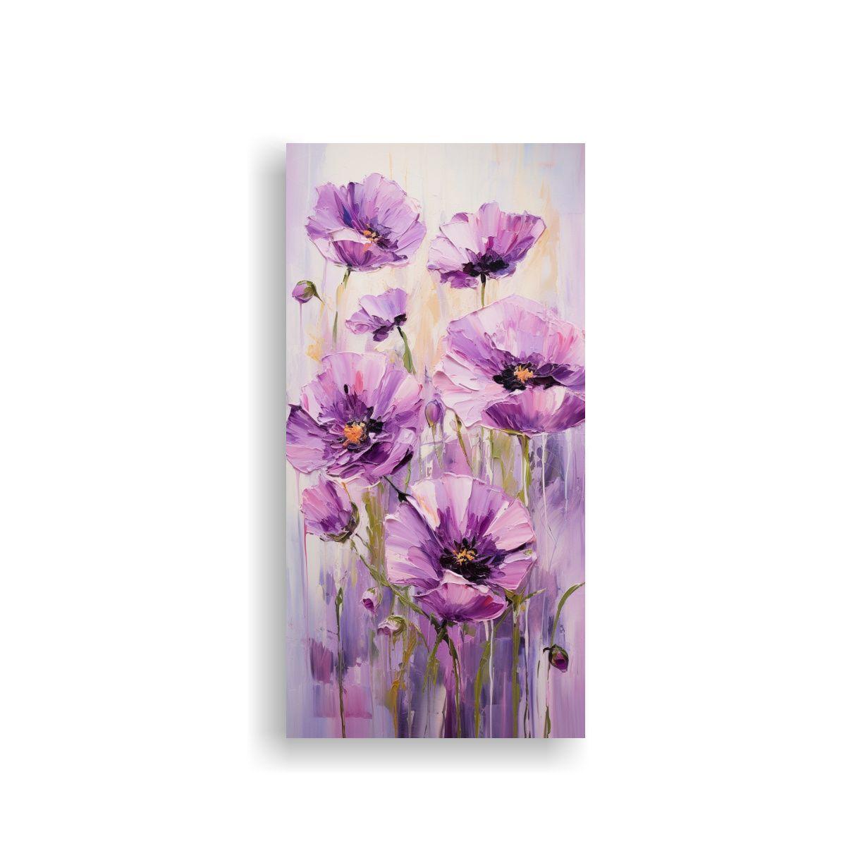 Pintura Lienzo Abstracto Textura Morado Estilo 60x120cm-0