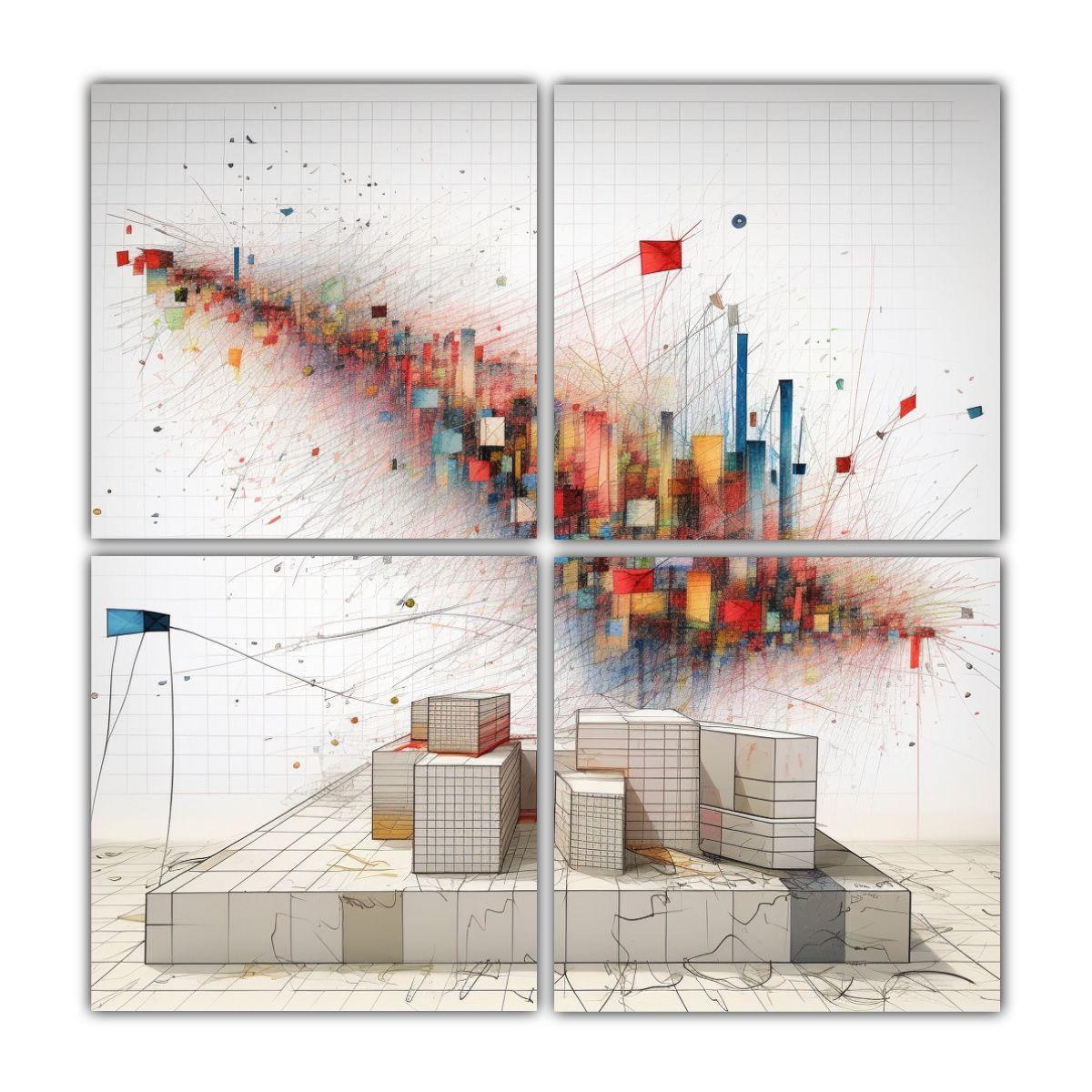 Cuadros Impresos De Datos En 3D Con Mucha 40x40 Cm-0