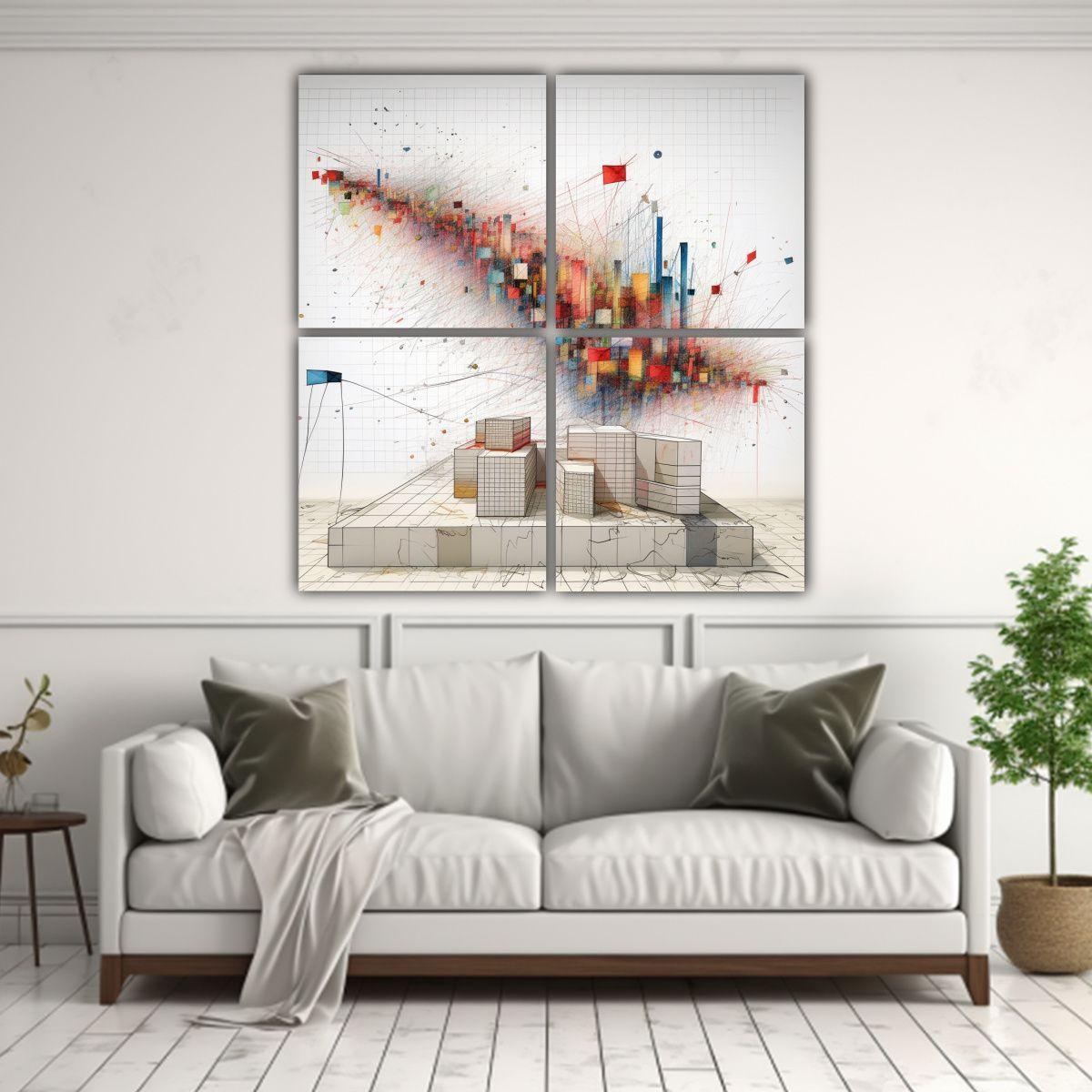 Cuadros Impresos De Datos En 3D Con Mucha 40x40 Cm-2