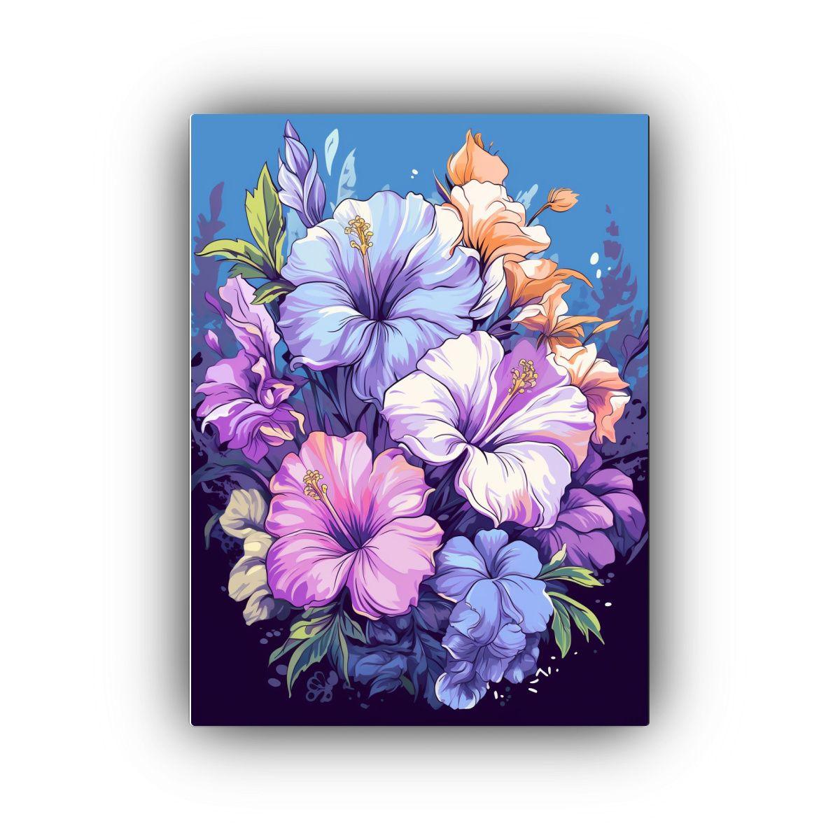 Cuadro Hermoso Perspectiva Flores Verano Playa 50x75cm-0