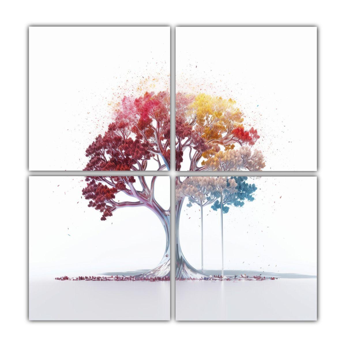 Pintura Decorativa: Cuatro Cuadros Expresión 200x200 Cm-0