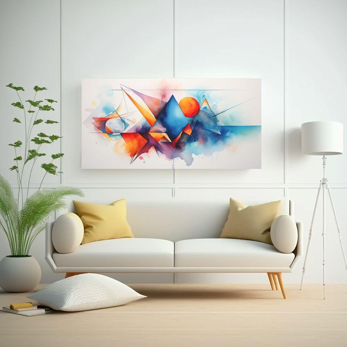Cuadro Abstracto Acuarela Equilibrio Visual 160x80cm-2