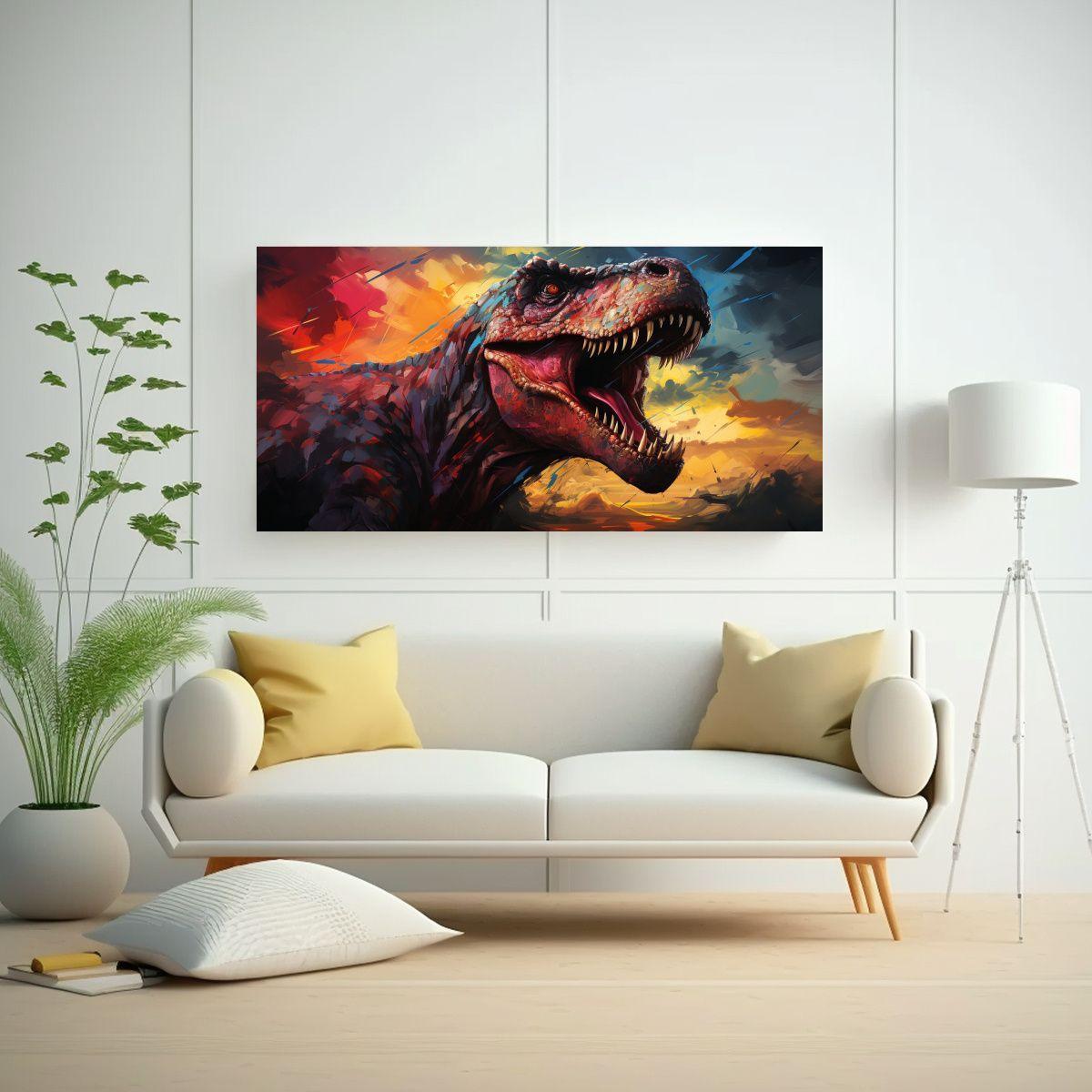 Cuadro Moderno Dinosaurios Legendarios Estilo 40x20cm-2