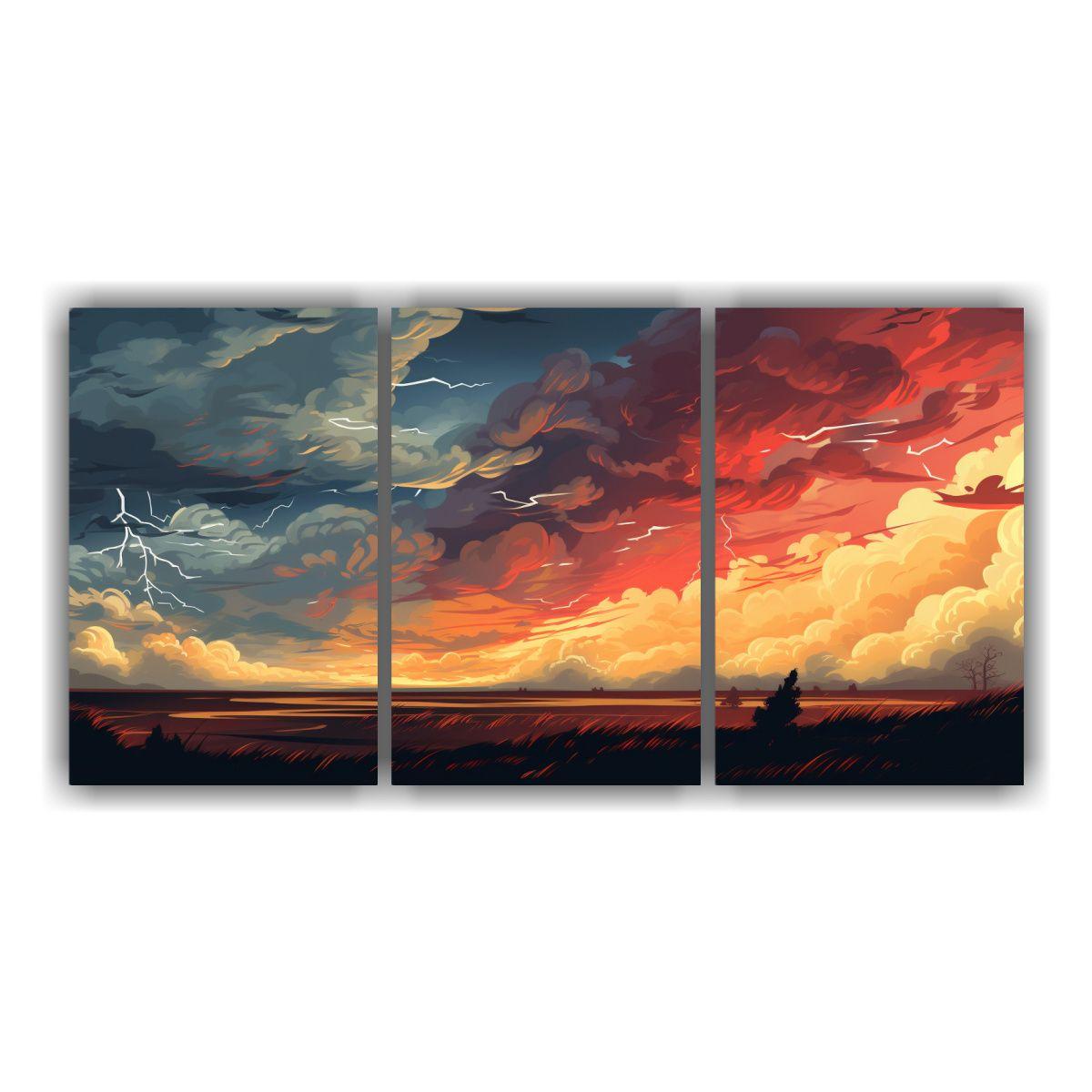 Cuadros Decorativos De Tres Lienzos Horizontales 150x75 Cm-0