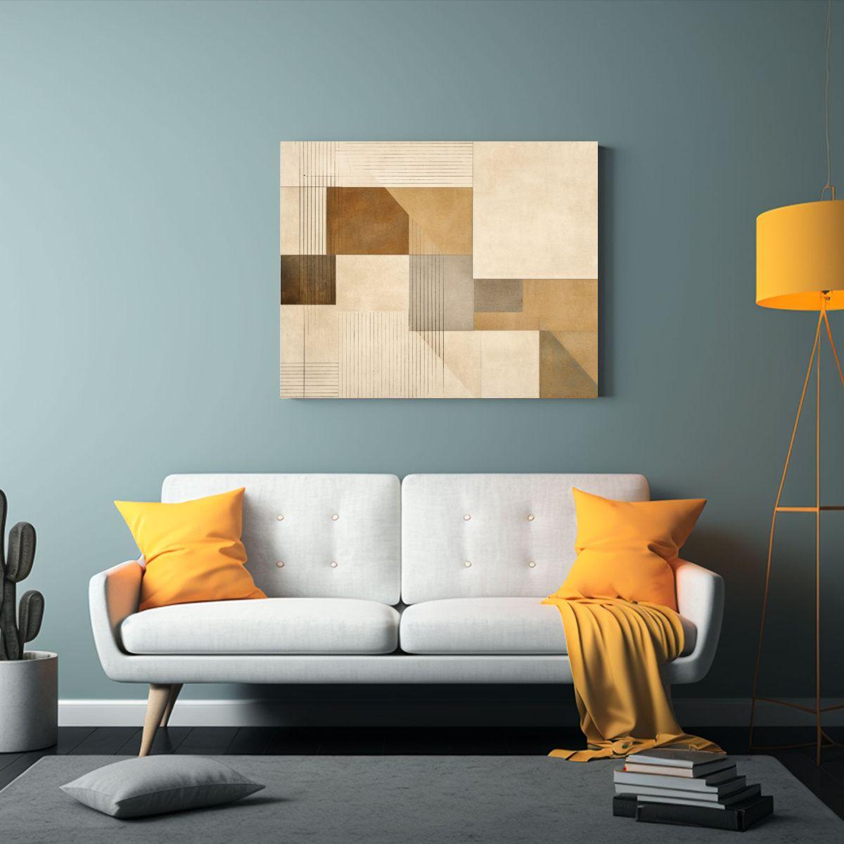 Cuadros Minimalistas: Pinturas Abstractas En Beige Estilo Li 45x30cm-2