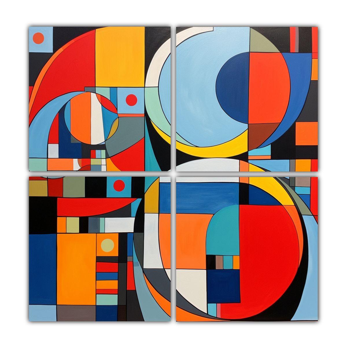 Cuadros Abstractos Geométricos De Arte Pop 180x180 Cm-0