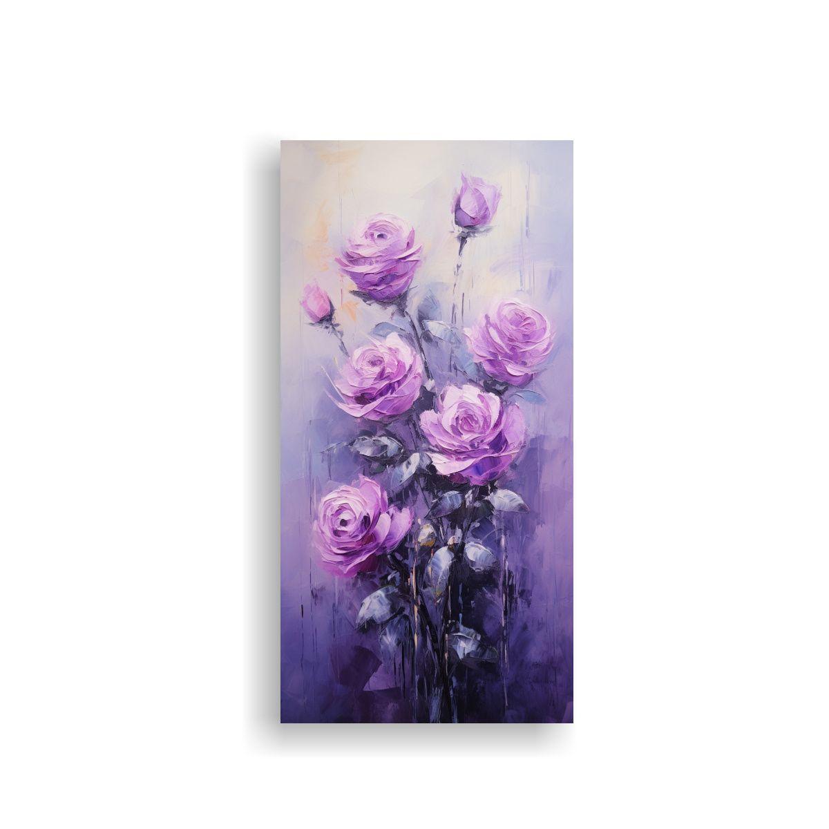 Cuadro De Lienzo Abstracción Detalle De Rosas Mor 80x160cm-0