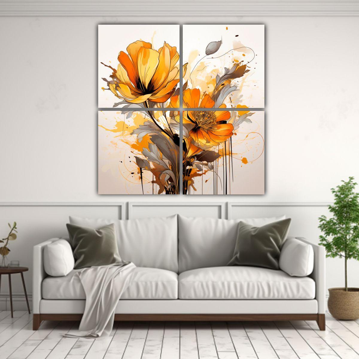 Pinturas Decorativas Cuatro Artes Fotografía En 80x80 Cm-2