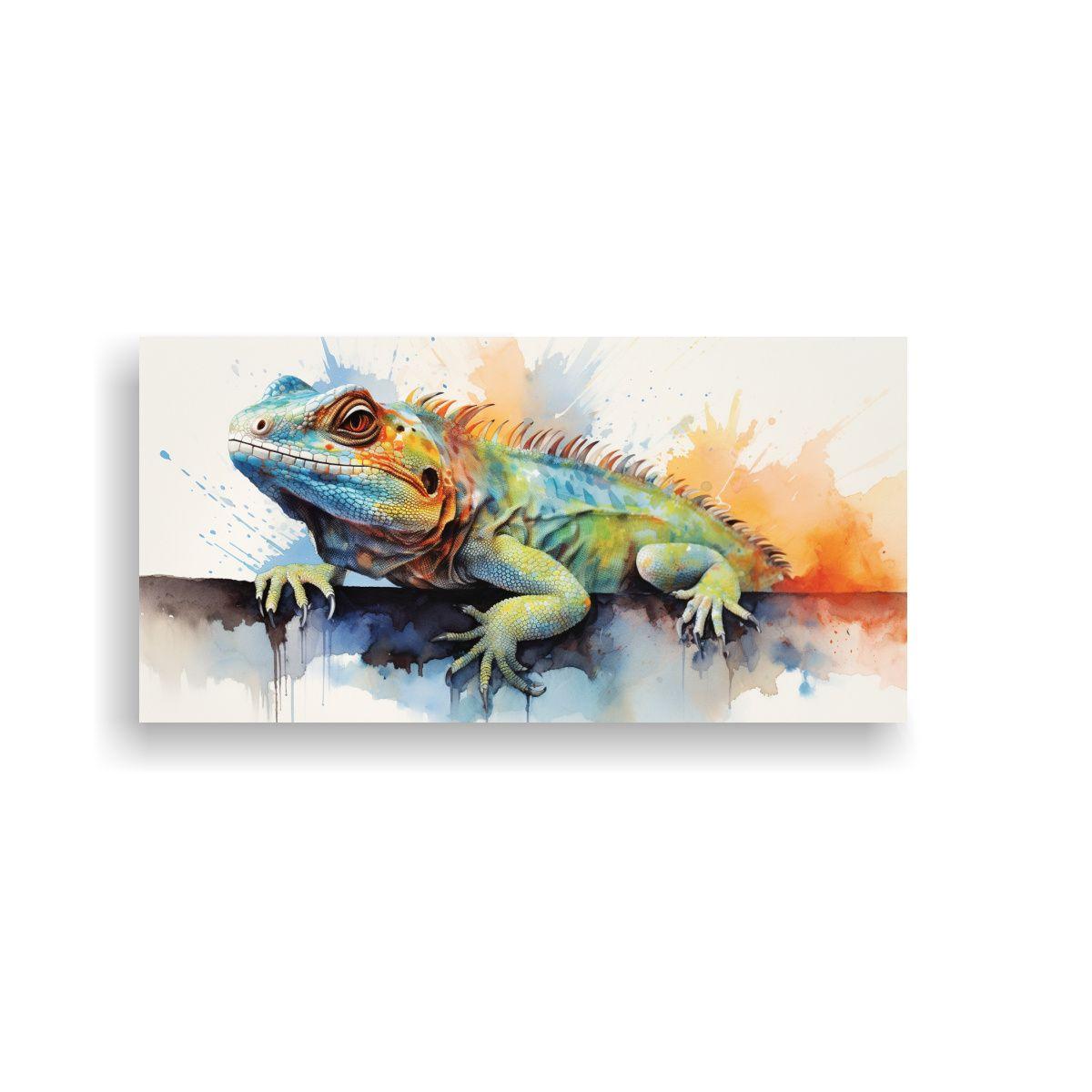 Pintura Moderna Dinámica De Lagartijas En 160x80 Cm-0